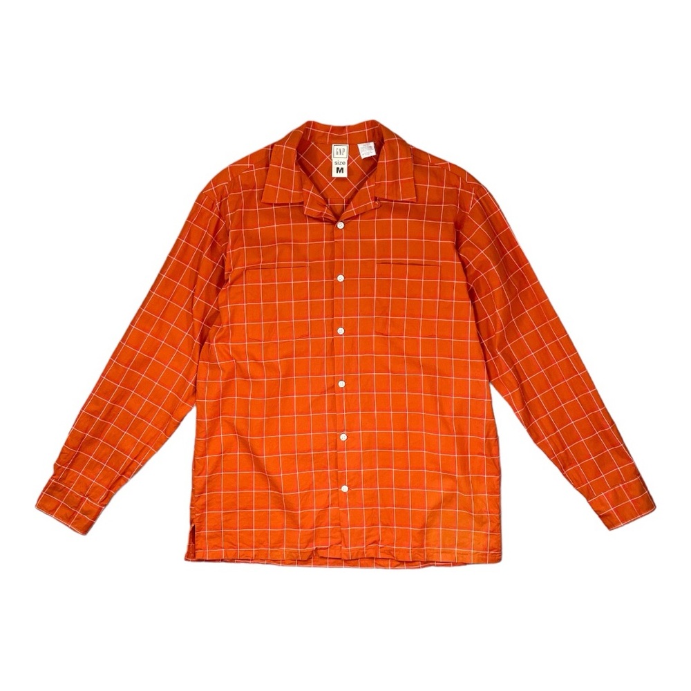 Gap Button Down Shirt, Orange, Size Medium - image 1